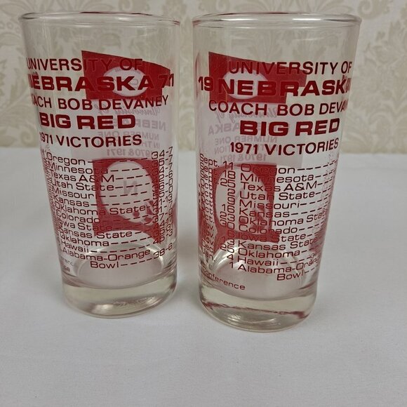 University of Nebraska 1971 Championship Glasses, Set of 2, Vintage - Picture 3 of 11